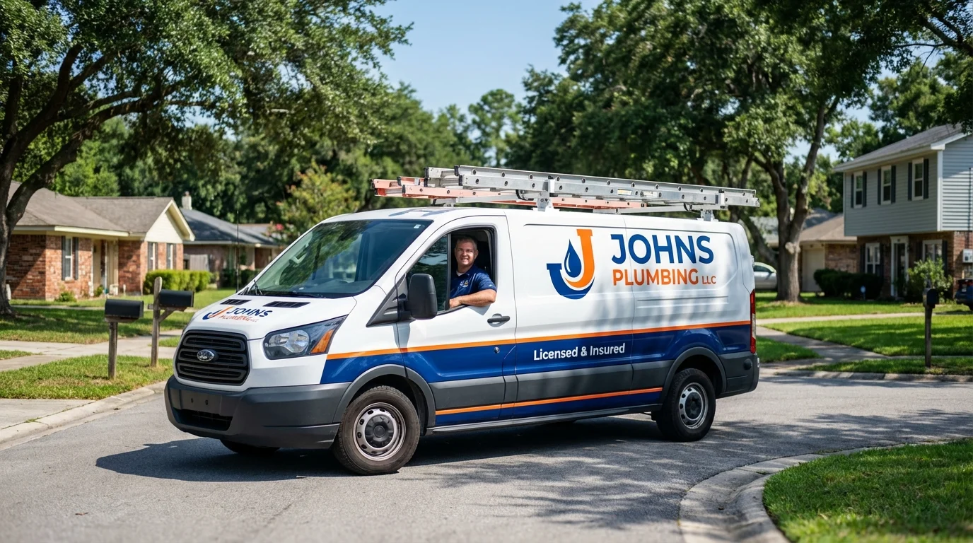 Johns Plumbing LLC service van in Fairdale, KY