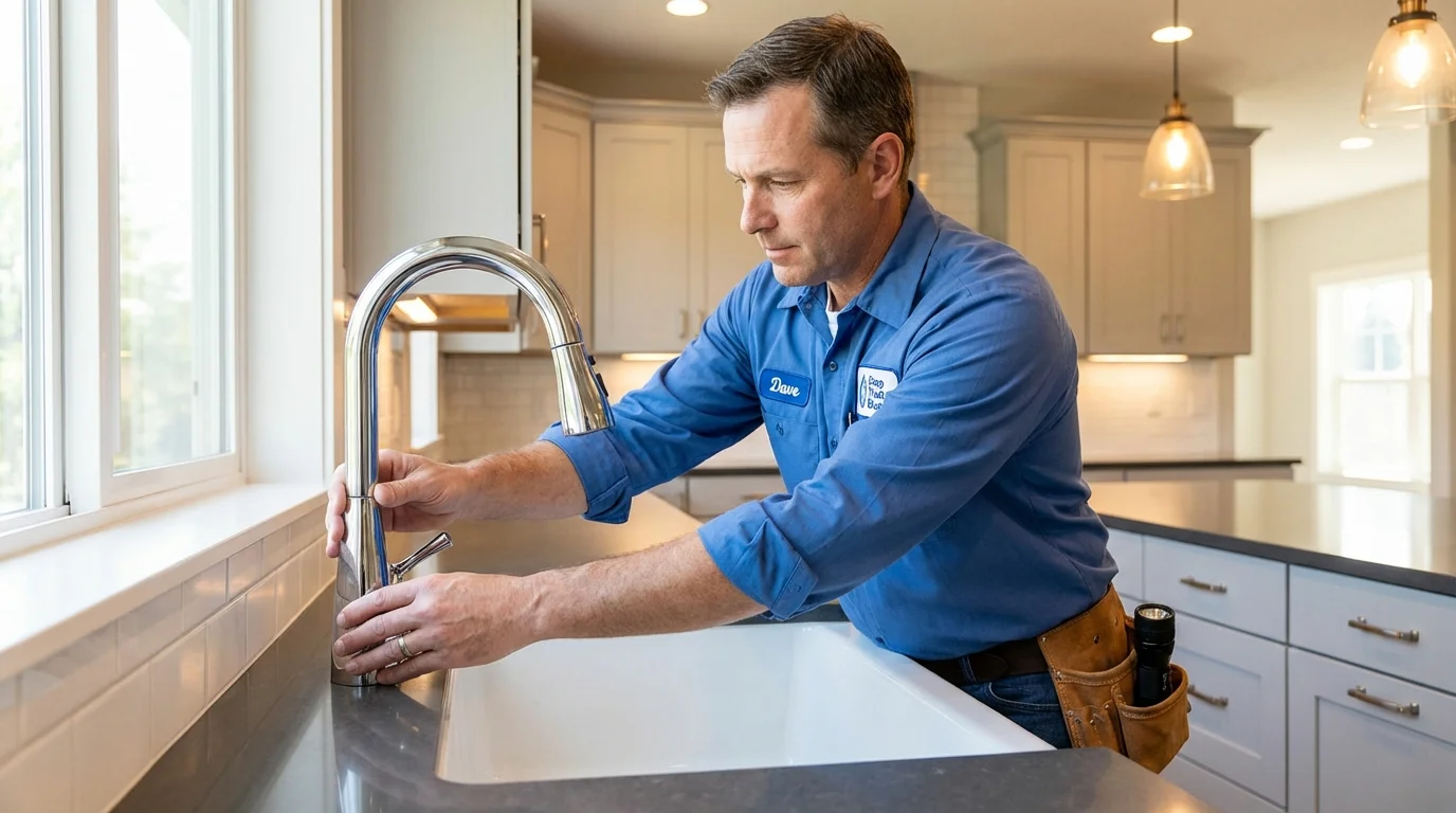 Kitchen faucet installation by Johns Plumbing LLC in Fairdale