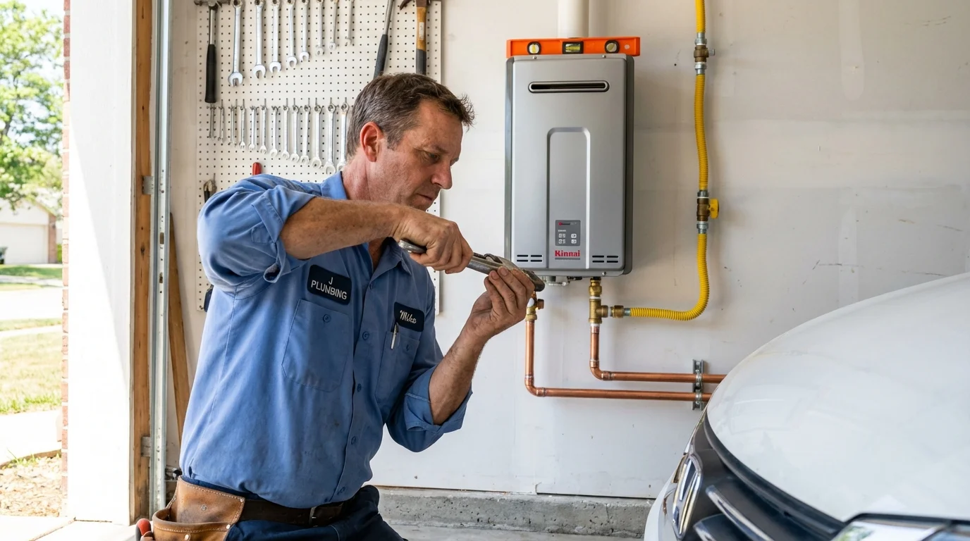 Tankless water heater installation by a Johns Plumbing LLC plumber in Fairdale